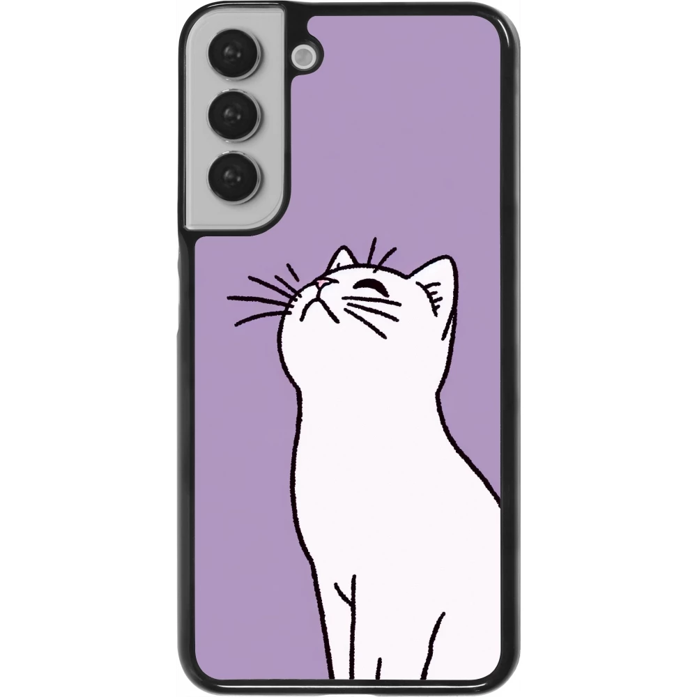 Samsung Galaxy S22+ Case Hülle - Chat auf lila Hintergrund