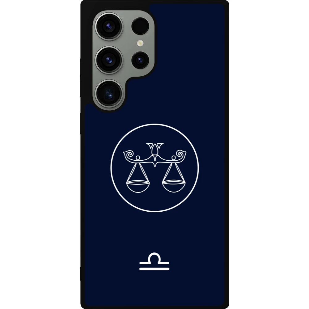 Samsung Galaxy S23 Ultra Case Hülle - Silikon schwarz Astrologie Waage