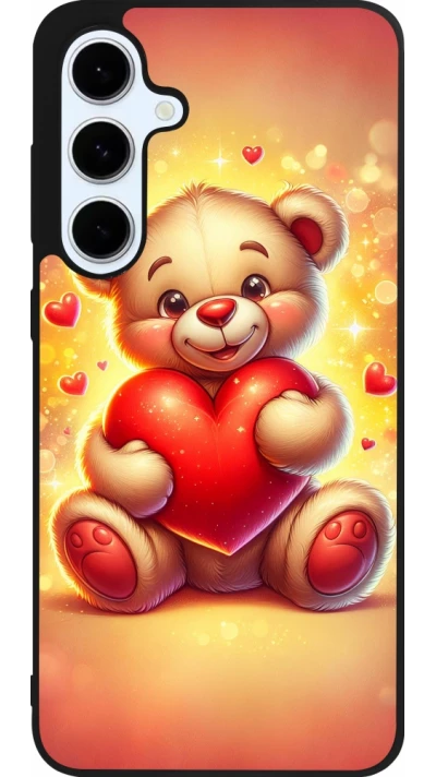 Samsung Galaxy S24 FE Case Hülle - Silikon schwarz Valentin 2024 Teddy Liebe