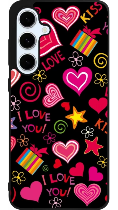 Samsung Galaxy S24 FE Case Hülle - Silikon schwarz Valentine 2023 love symbols