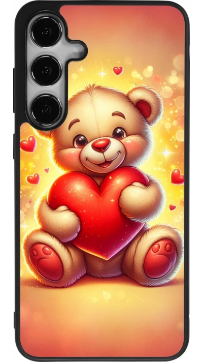 Samsung Galaxy S24+ Case Hülle - Silikon schwarz Valentin 2024 Teddy Liebe