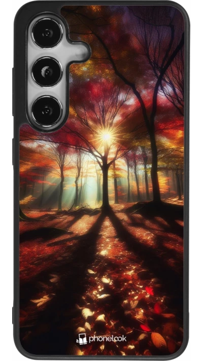 Samsung Galaxy S25 Case Hülle - Silikon schwarz Herbstlicher goldener Glanz