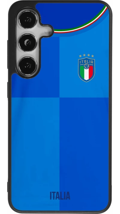Samsung Galaxy S25 Case Hülle - Silikon schwarz Italien 2022 personalisierbares Fußballtrikot
