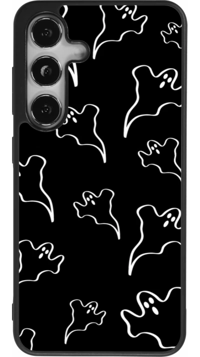 Samsung Galaxy S25 Case Hülle - Silikon schwarz Halloween 2024 black and white ghosts