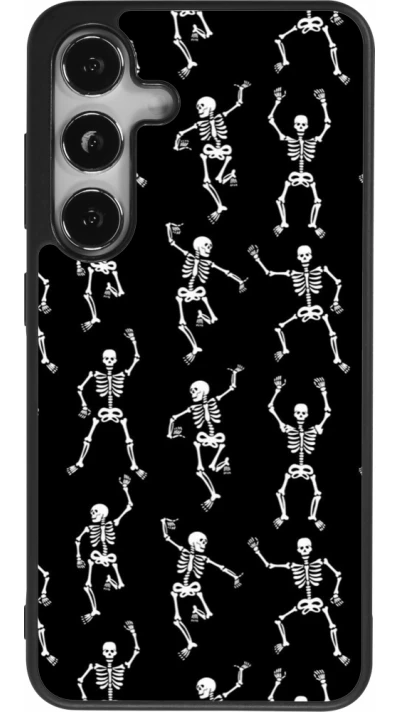 Samsung Galaxy S25 Case Hülle - Silikon schwarz Halloween 2024 dancing skeleton