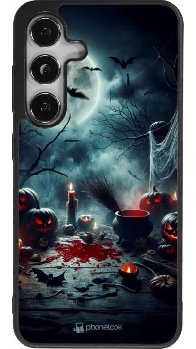 Samsung Galaxy S25 Case Hülle - Silikon schwarz Halloween 2024 Dunkler Mond