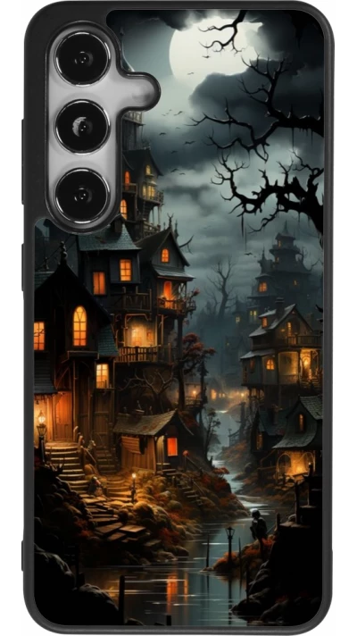 Samsung Galaxy S25 Case Hülle - Silikon schwarz Halloween 2024 scary town