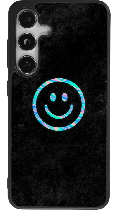 Samsung Galaxy S25 Case Hülle - Silikon schwarz Happy smiley irisirt