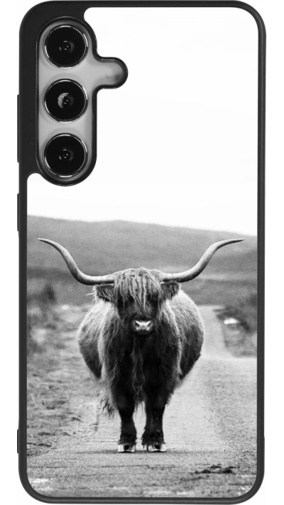Samsung Galaxy S25 Case Hülle - Silikon schwarz Highland cattle