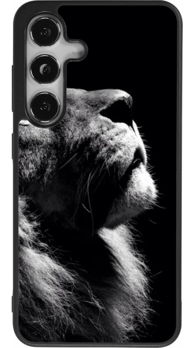 Samsung Galaxy S25 Case Hülle - Silikon schwarz Lion looking up