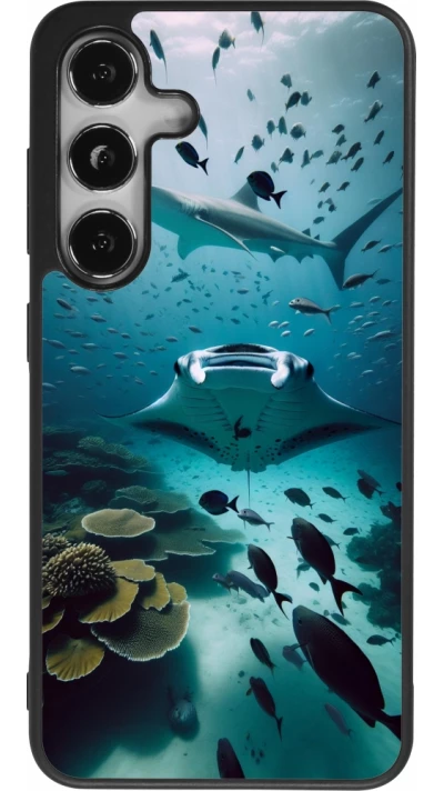 Samsung Galaxy S25 Case Hülle - Silikon schwarz Manta Lagune Reinigung
