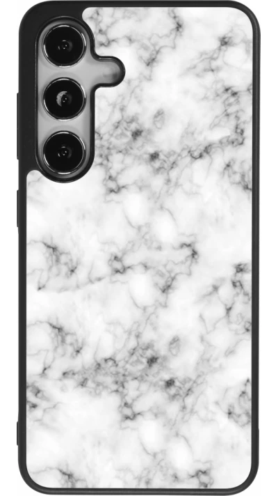 Samsung Galaxy S25 Case Hülle - Silikon schwarz Marble 01