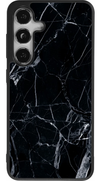 Samsung Galaxy S25 Case Hülle - Silikon schwarz Marble Black 01