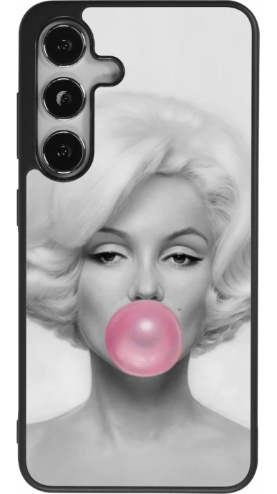 Samsung Galaxy S25 Case Hülle - Silikon schwarz Marilyn Bubble