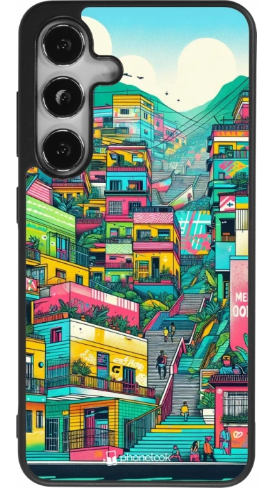 Samsung Galaxy S25 Case Hülle - Silikon schwarz Medellin Comuna 13 Kunst