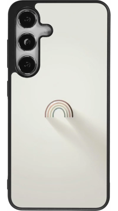 Samsung Galaxy S25 Case Hülle - Silikon schwarz Mini Regenbogen Minimal