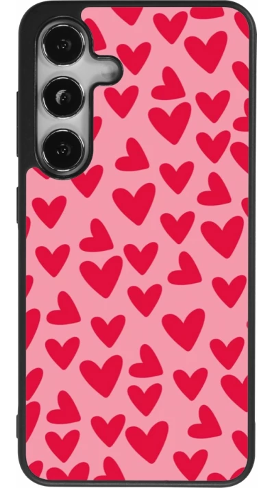 Samsung Galaxy S25 Case Hülle - Silikon schwarz Mom 2024 kleine Herzen