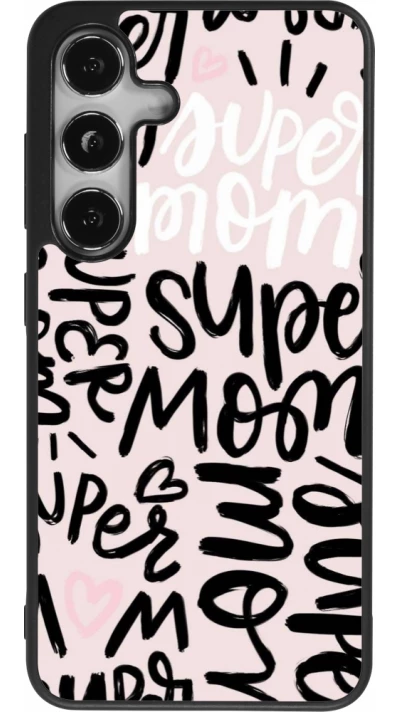 Samsung Galaxy S25 Case Hülle - Silikon schwarz Mom 2024 Super mom