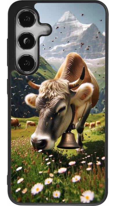 Samsung Galaxy S25 Case Hülle - Silikon schwarz Kuh Berg Wallis