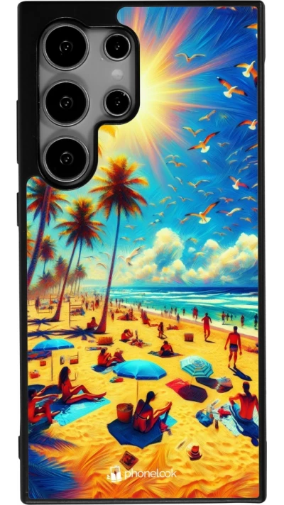 Samsung Galaxy S25 Ultra Case Hülle - Silikon schwarz Sommer Paradies Farbe