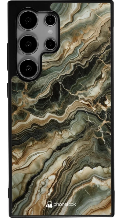 Samsung Galaxy S25 Ultra Case Hülle - Silikon schwarz Oliv Marmor