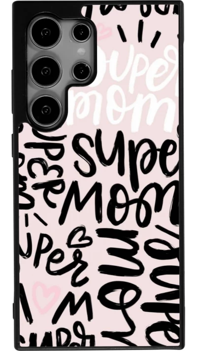 Samsung Galaxy S25 Ultra Case Hülle - Silikon schwarz Mom 2024 Super mom