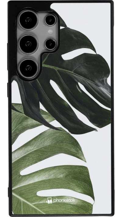 Samsung Galaxy S25 Ultra Case Hülle - Silikon schwarz Monstera Plant