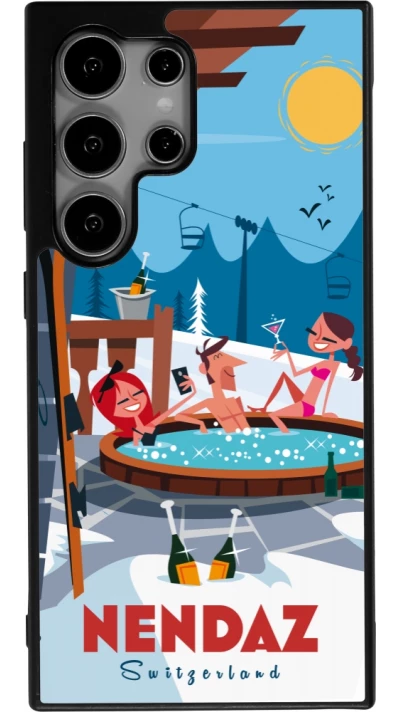 Samsung Galaxy S25 Ultra Case Hülle - Silikon schwarz Nendaz Mountain Jacuzzi