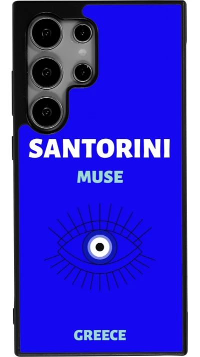 Samsung Galaxy S25 Ultra Case Hülle - Silikon schwarz Pop Summer Destination Santorini