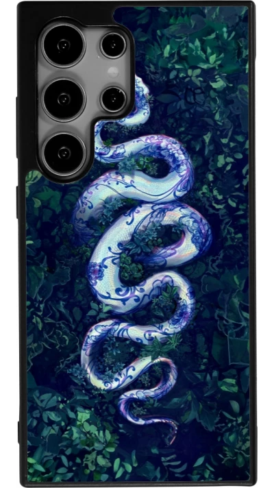 Samsung Galaxy S25 Ultra Case Hülle - Silikon schwarz Snake Blue Anaconda