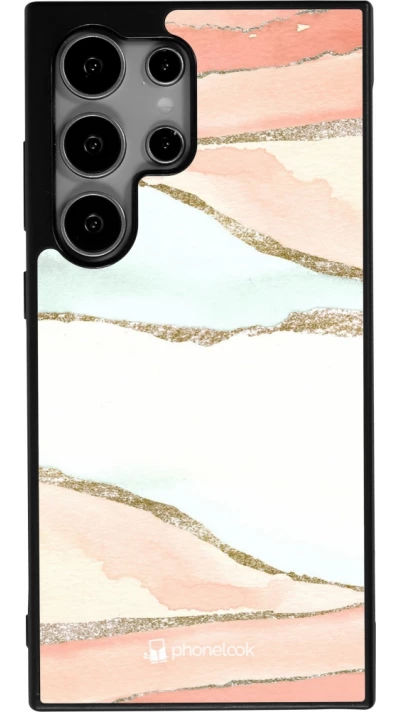 Samsung Galaxy S25 Ultra Case Hülle - Silikon schwarz Shimmering Orange