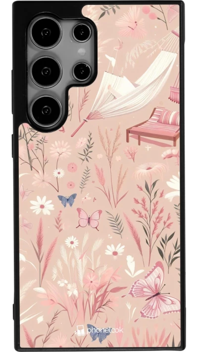 Samsung Galaxy S25 Ultra Case Hülle - Silikon schwarz Sommer Pastellmuster