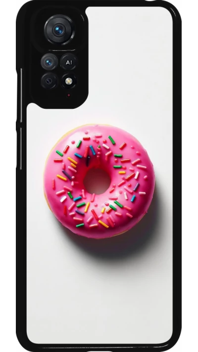 Coque Xiaomi Redmi Note 11 / 11S - Weißer Hintergrund, pinker Donut