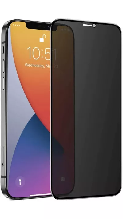 iPhone 16 Pro Max 3D Privacy Anti-Spy Tempered Glass - Bildschirm Schutzglas mit schwarzen Rändern