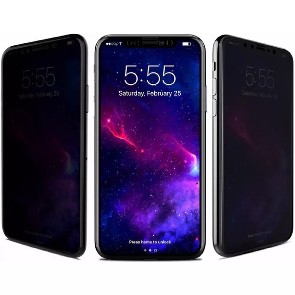 iPhone 11 Pro Max 3D Privacy Anti-Spy Tempered Glass - Bildschirm Schutzglas mit schwarzen Rändern