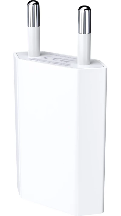 Adaptateur chargeur mur USB 5W secteur suisse - Blanc