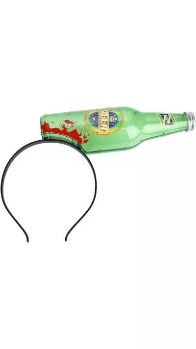 Bandeau serre-tête Halloween déguisement effrayant avec faux sang - Bouteille de bière
