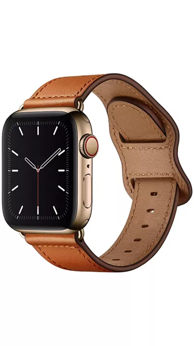 Bracelet cuir  brun clair - Apple Watch 38/40/41/42 mm