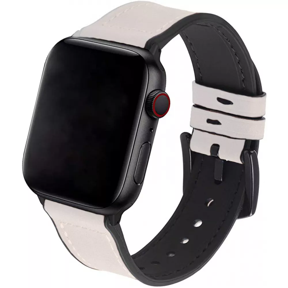 Lederarmband Silikon hellbeige - Apple Watch 38/40/41/42 mm