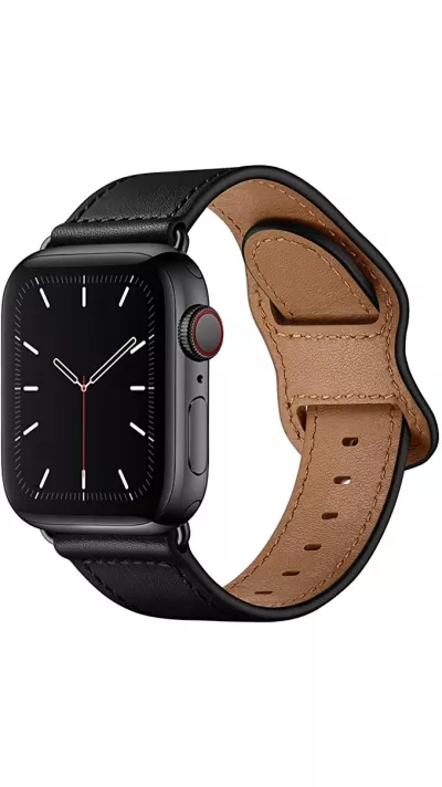 Bracelet cuir  noir - Apple Watch 38/40/41/42 mm