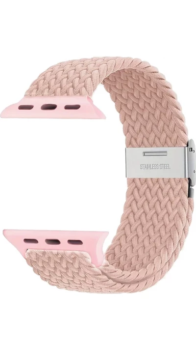 Bracelet en nylon élastique tressé avec des sangles extensibles pour Apple Watch - Beige clair - Apple Watch 38/40/41/42 mm