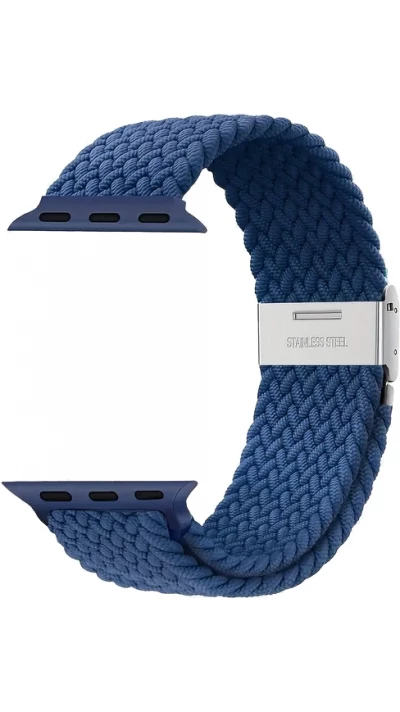 Bracelet en nylon élastique tressé avec des sangles extensibles pour Apple Watch - Bleu - Apple Watch 38/40/41/42 mm