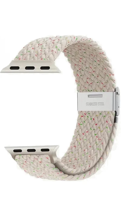 Bracelet en nylon élastique tressé avec des sangles extensibles pour Apple Watch - Champagne - Apple Watch 38/40/41/42 mm