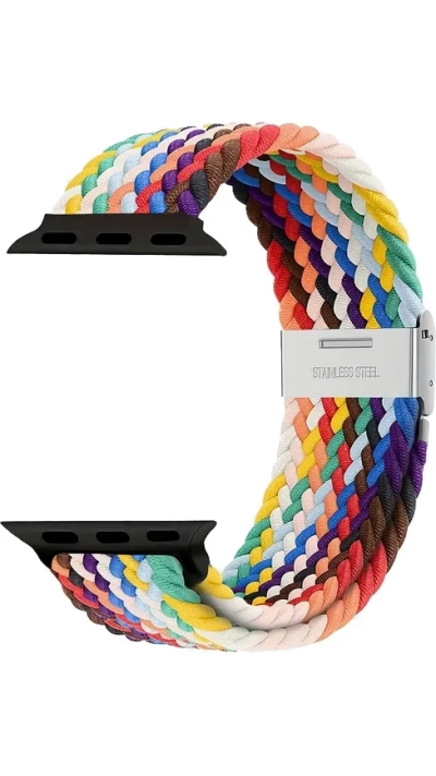 Bracelet en nylon élastique tressé avec des sangles extensibles pour Apple Watch - Multicolor 1 - Apple Watch 38/40/41/42 mm