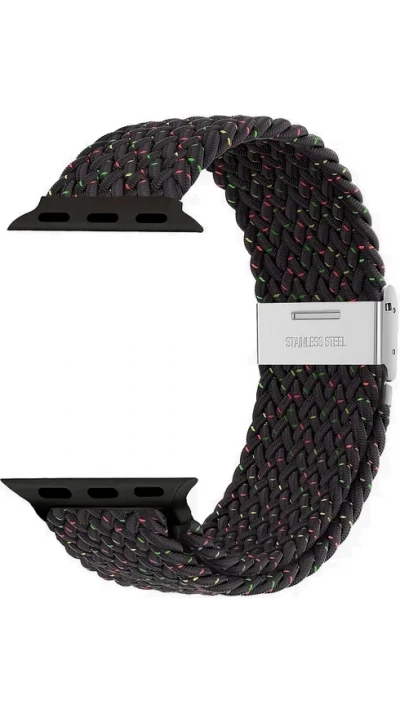 Bracelet en nylon élastique tressé avec des sangles extensibles pour Apple Watch - Noir - Apple Watch 38/40/41/42 mm
