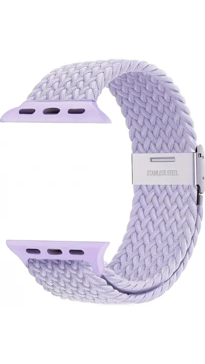 Bracelet en nylon élastique tressé avec des sangles extensibles pour Apple Watch - Violet clair - Apple Watch 38/40/41/42 mm