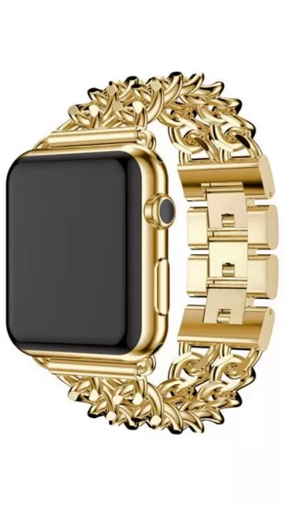 Bracelet luxueux en acier affiné avec fermoir invisible - Or - Apple Watch 38/40/41/42 mm