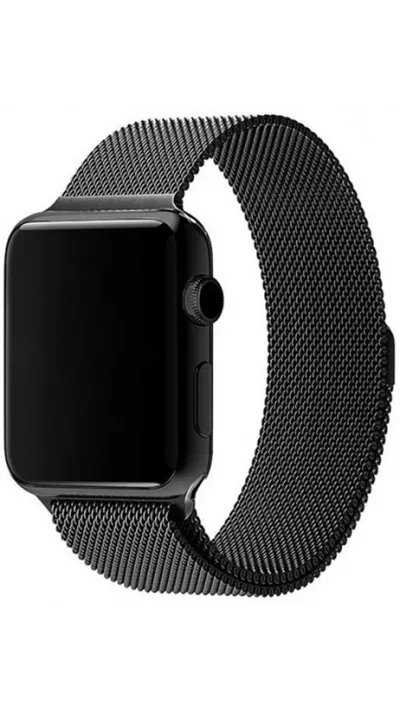Bracelet milanais en acier noir - Apple Watch 38/40/41/42 mm