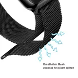 Mailänder Stahlarmband schwarz - Apple Watch 44/45/46/49 mm