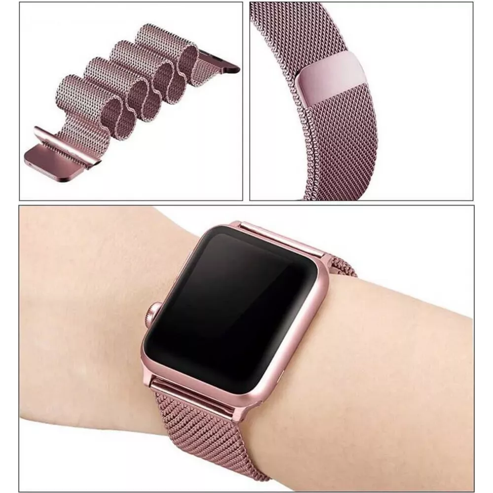Mailänder Stahlarmband rosa - Apple Watch 44/45/46/49 mm